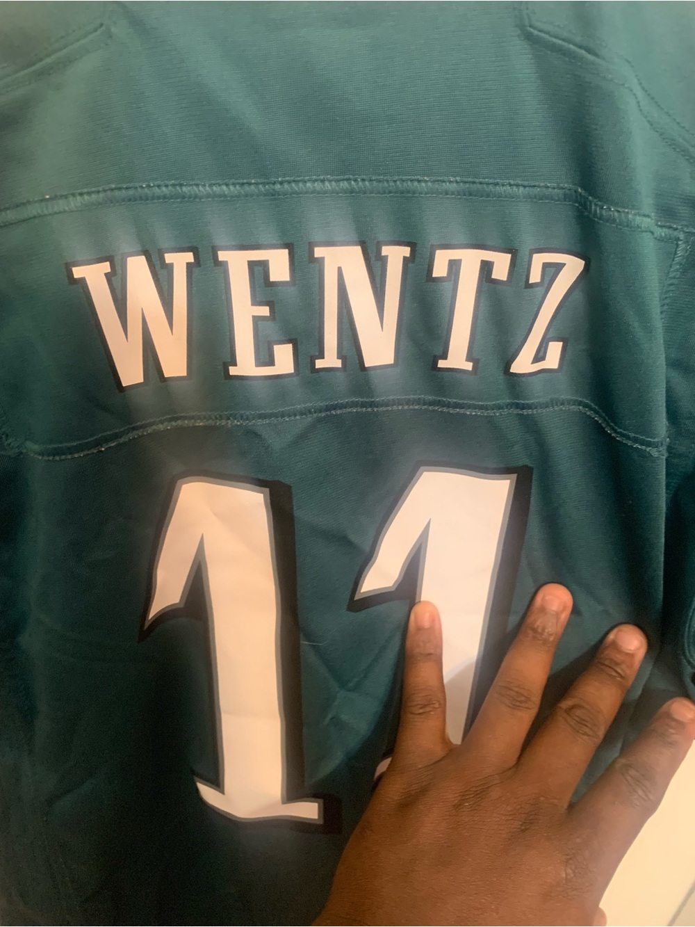 NFL Teal Crewneck Sweater with 'Wentz' and #11